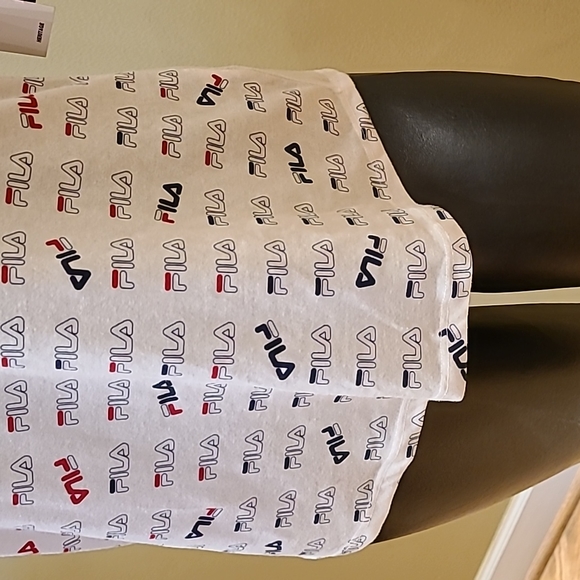 FILA tank top white cotton with Fila logo print size S - Picture 4 of 9